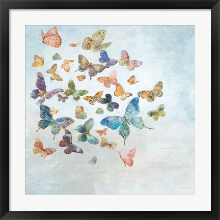 Framed Beautiful Butterflies v3 Sq Light Print