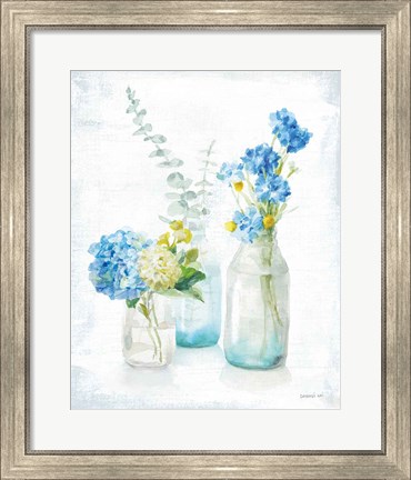 Framed Beach Cottage Florals III - No Shells Print