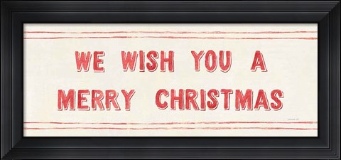 Framed Floursack Holiday Bright Mery Christmas Print
