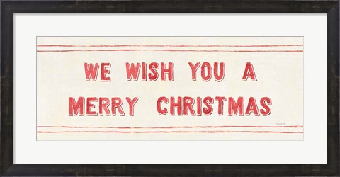 Framed Floursack Holiday Bright Mery Christmas Print
