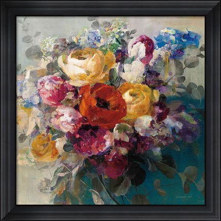 Framed Fall Bouquet Orange Rose Print
