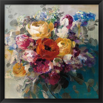 Framed Fall Bouquet Orange Rose Print