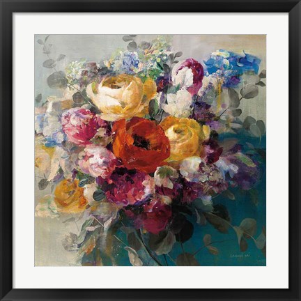 Framed Fall Bouquet Orange Rose Print