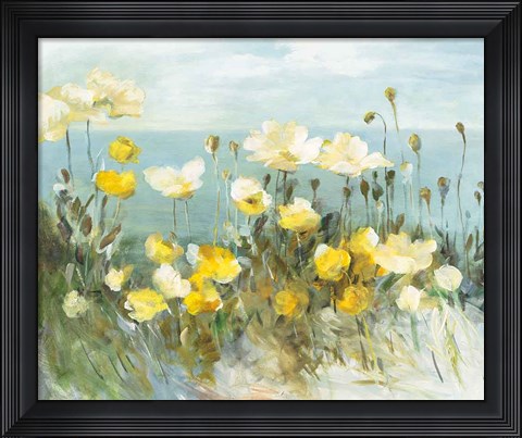Framed Field of Poppies Bright Crop Print