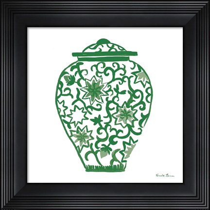 Framed Chinoiserie III Green Print