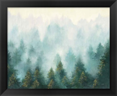 Framed Misty Forest Print