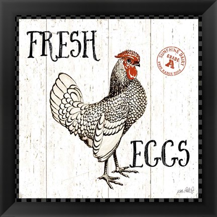 Framed Free Range Fresh IV Checker Border Print