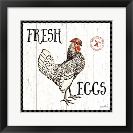 Framed Free Range Fresh IV Checker Border Print