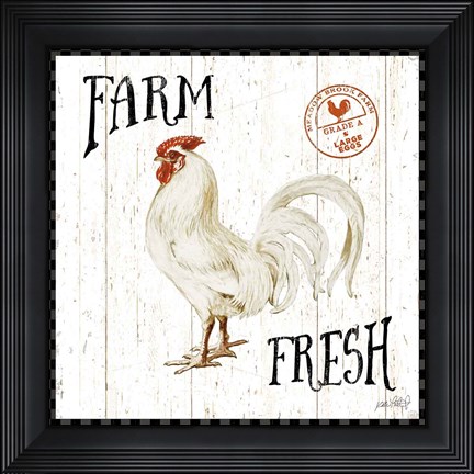 Framed Free Range Fresh III Checker Border Print