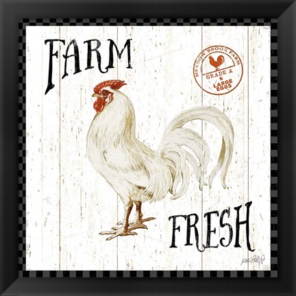 Framed Free Range Fresh III Checker Border Print