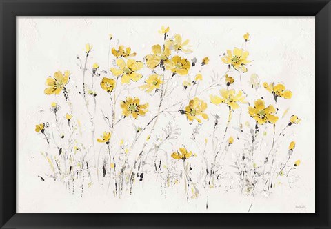 Framed Wildflowers I Bright Yellow Print