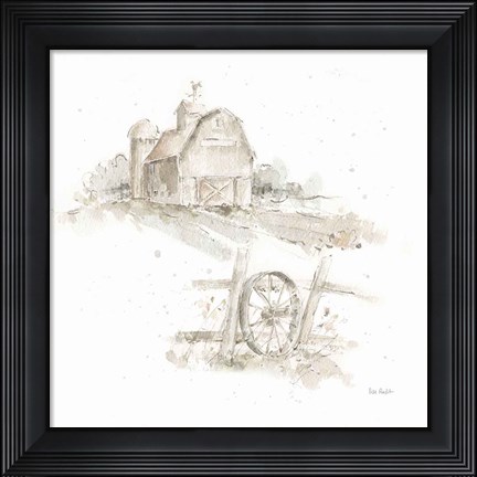Framed Farm Friends XV Neutral Print