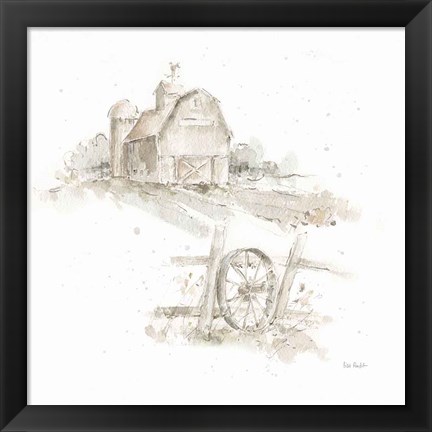 Framed Farm Friends XV Neutral Print