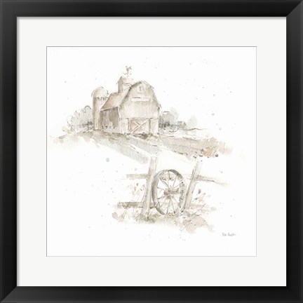 Framed Farm Friends XV Neutral Print