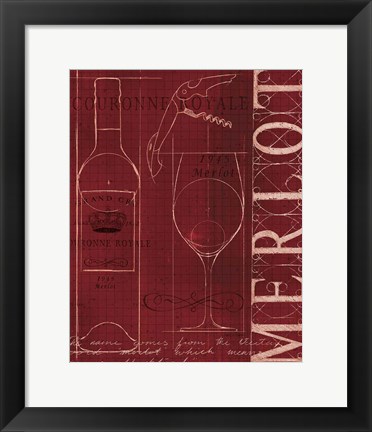 Framed Wine Blueprint II Print