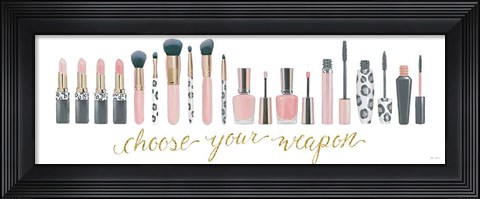 Framed Wake Up and Make Up IX Gray Print