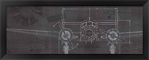 Framed Plane Blueprint IV Print