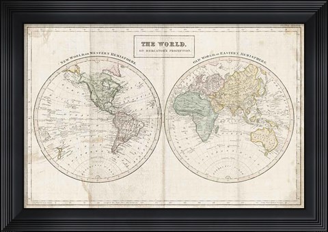 Framed Old World Eastern Western Linen Print