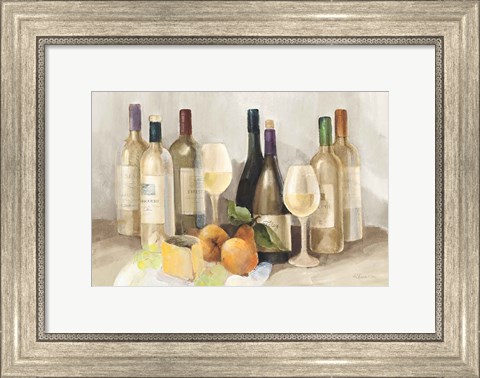 Framed Wine and Fruit II v2 Light Print