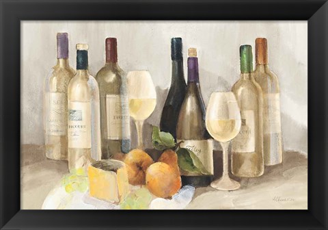 Framed Wine and Fruit II v2 Light Print