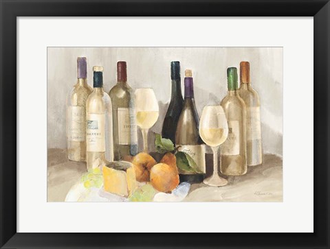 Framed Wine and Fruit II v2 Light Print