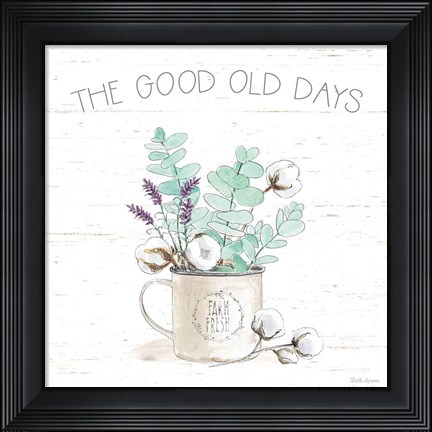 Framed Farmhouse Cotton III Print