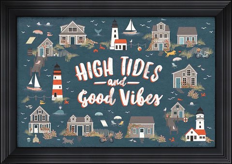 Framed Seaside Village IV Print