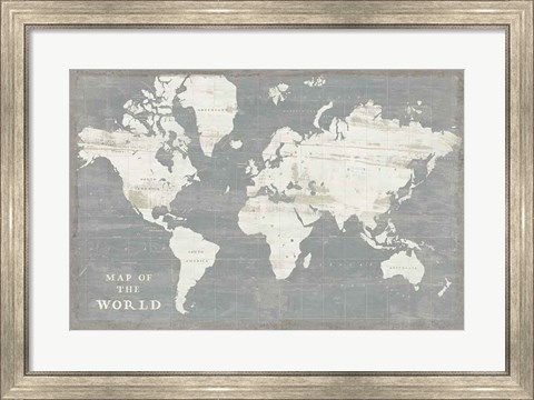 Framed Slate World Map Print