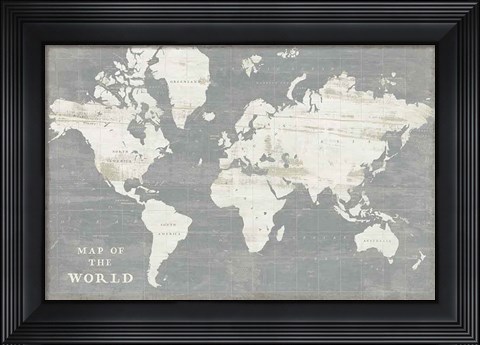 Framed Slate World Map Print