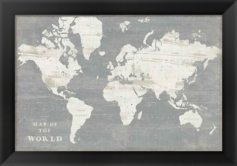 Framed Slate World Map Print