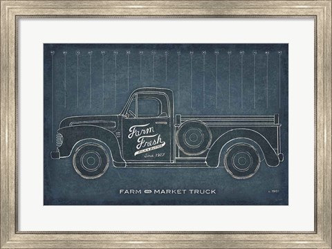 Framed Farm Truck Blueprint Print