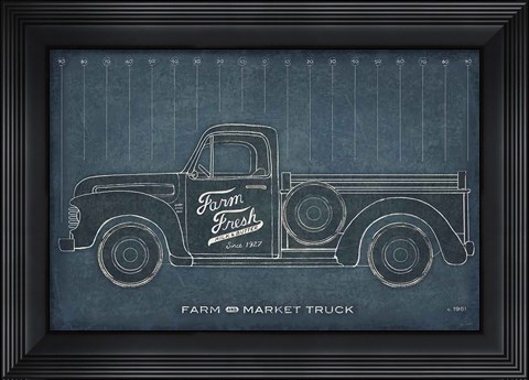 Framed Farm Truck Blueprint Print