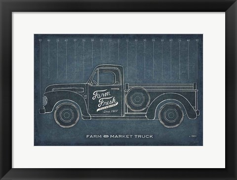 Framed Farm Truck Blueprint Print