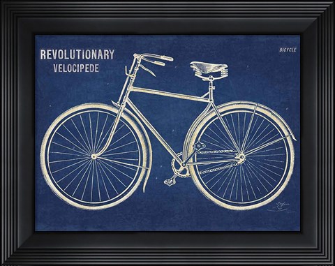 Framed Blueprint Bicycle v2 Print