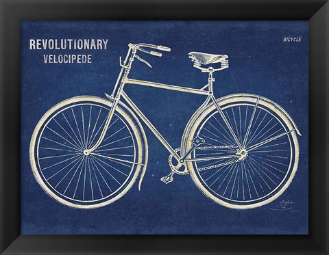 Framed Blueprint Bicycle v2 Print