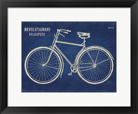 Framed Blueprint Bicycle v2 Print