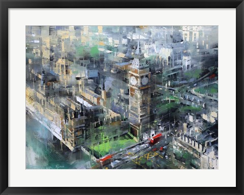 Framed London Green - Big Ben Print