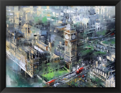 Framed London Green - Big Ben Print