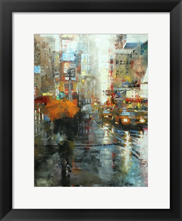 Framed Manhattan Orange Umbrella Print