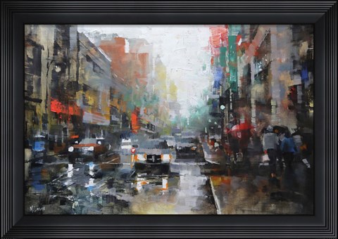 Framed Montreal Rain Print