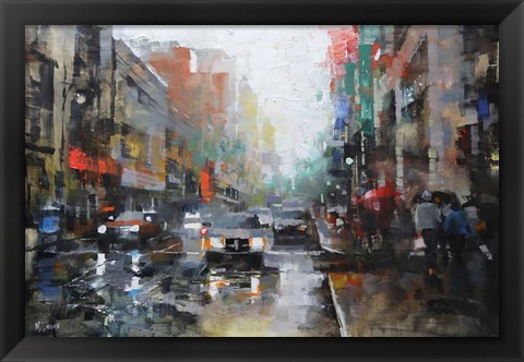 Framed Montreal Rain Print