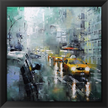 Framed New York Rain Print