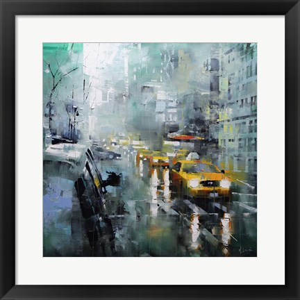 Framed New York Rain Print