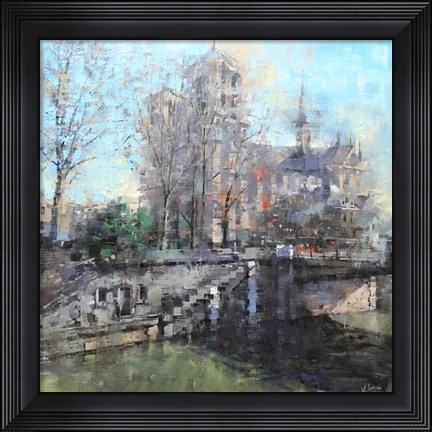 Framed Notre Dame on the Seine Print