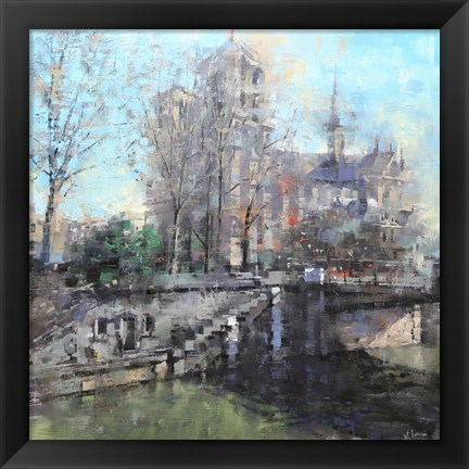 Framed Notre Dame on the Seine Print