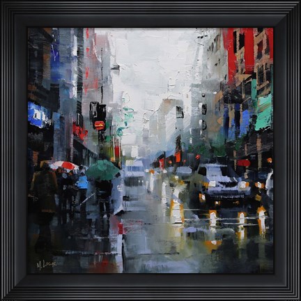 Framed St. Catherine Street Rain Print