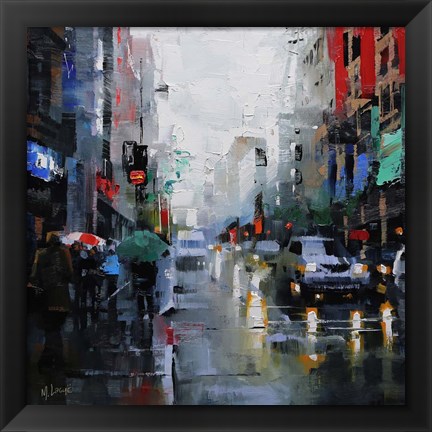 Framed St. Catherine Street Rain Print