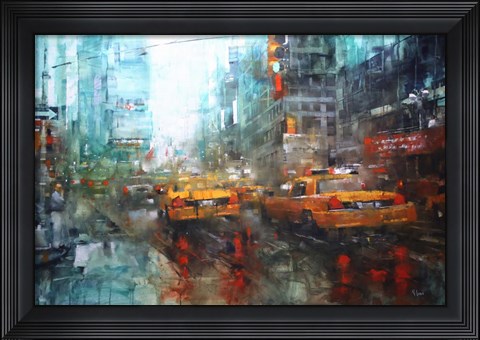 Framed Times Square Reflections Print