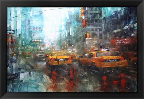 Framed Times Square Reflections Print
