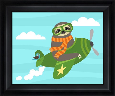 Framed Airborne Sloth Print